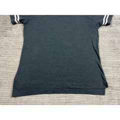 Unbranded V-Neck Baseball Shirt Mens XL Black Heather White Stripe Athletic Tee
