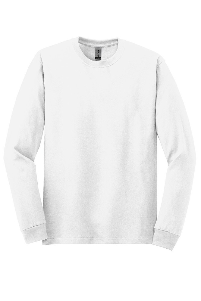 Gildan Heavy Cotton 5400 Long Sleeve Shirt Unisex White Mixed Size Lot Of 7