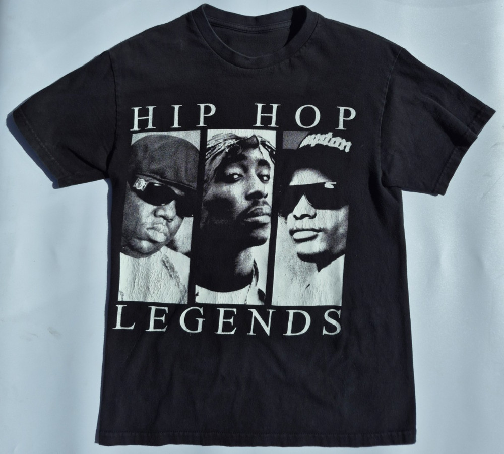 Hip Hop Legends 2Pac Biggie Eazy-E T-Shirt 90s Music Hip Hop Rap Tee Size S