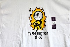 Men’s I’m Fine Stick Man Graphic Tee Short Sleeves 2XLARGE White NEW