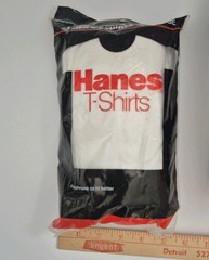 Lot Of 2 New 1987 2-Packs White Hanes Men’s Crewneck T-Shirts Extra Large Cotton