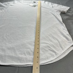 Primark white crewneck t-shirt with pleated sleeves in size XL