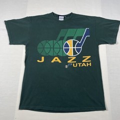 Utah Jazz Shirt Mens Medium Green Big Logo NBA Basketball Casual Classic Sports
