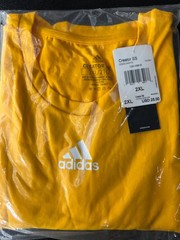 Adidas Creator SS T-Shirt 2XL Yellow Gold White Short Sleeve Cotton New