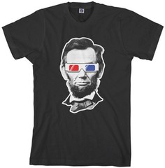 Threadrock Men’s Abraham Lincoln 3D Glasses T-shirt President