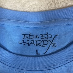 Ed Hardy Shirt Mens Small Blue Skull Bones Rhinestone Capri New Y2k Style Dice