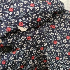 Perry Ellis Men’s SMALL Buttom Up Shirt Long Sleeve Navy/Flowers 100% Cotton