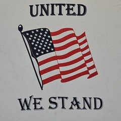 Vintage Y2K United We Stand Tshirt Mens LG Wht And Justice For All Osama Target