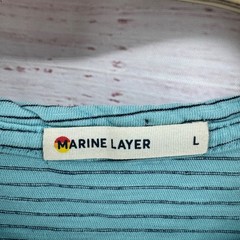 Marine Layer Shirt Mens Large Striped Short Sleeve Pocket Crewneck Casual Preppy