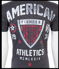 AMERICAN FIGHTER Heather Black CUMBERLAND Athletic Graphic T-shirt NWT