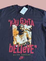 Nike Men’s Max90 Deion Sanders Believe Football T-Shirt Sz M Black New $45