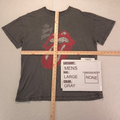 The Rolling Stones Band Crew Neck Short Sleeve T Shirt Mens Size Large L Gray