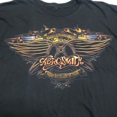 2009 Aerosmith Graphic T-Shirt Mens 2XL Black Short Sleeve Pullover Crew Neck