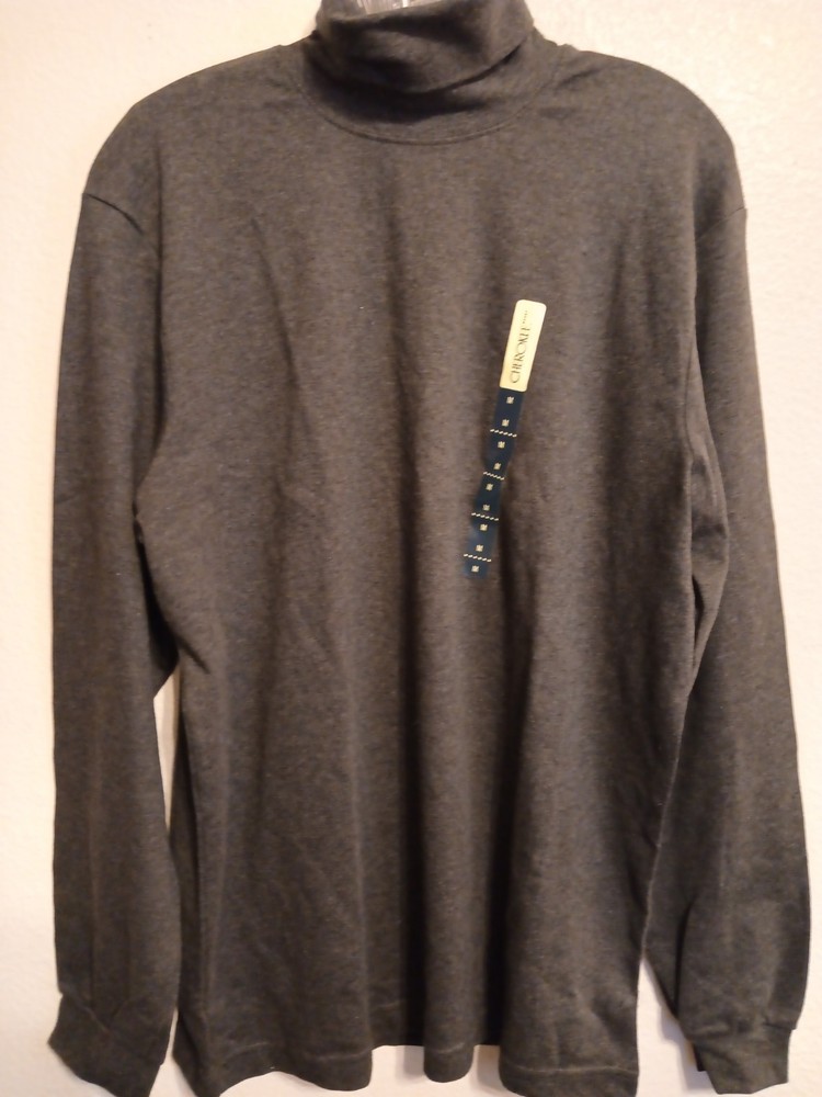 Cherokee Turtle Neck Shirt Men Grey New! Medium Long Sleeve