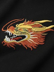 Niepce Men’s Golden Dragon Embroidery Tee Japanese Streetwear T-Shirt