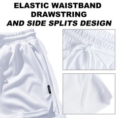 AIMPACT Men’s 3 inch Gym Workout Short Quick Dry Active Running Medium, White