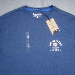 Chubbies Shirt Mens XL Blue The Weekend Has Arrived Pocket Crewneck Preppy