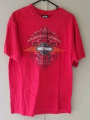 HARLEY DAVIDSON T-Shirt Mens Large L Las Vegas Nevada Hanes Red 2 Sided Biker
