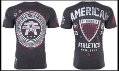 AMERICAN FIGHTER Heather Black CUMBERLAND Athletic Graphic T-shirt NWT