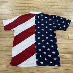 Redhead American Flag Shirt Men L vtg 90s y2k Asymmetric Cut &Sew Red White Blue