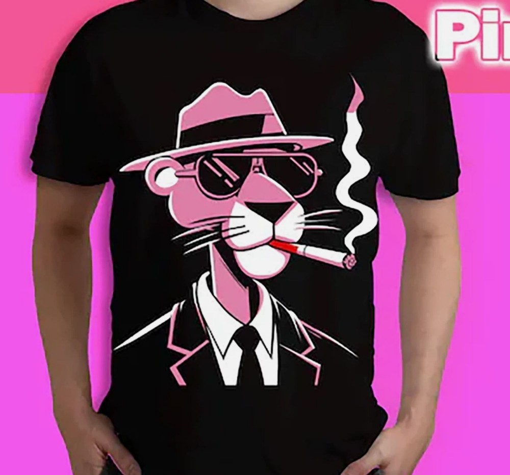 Retro Cartoon Pink Panther Pink Lover Gift Shirt All Size S-5XL