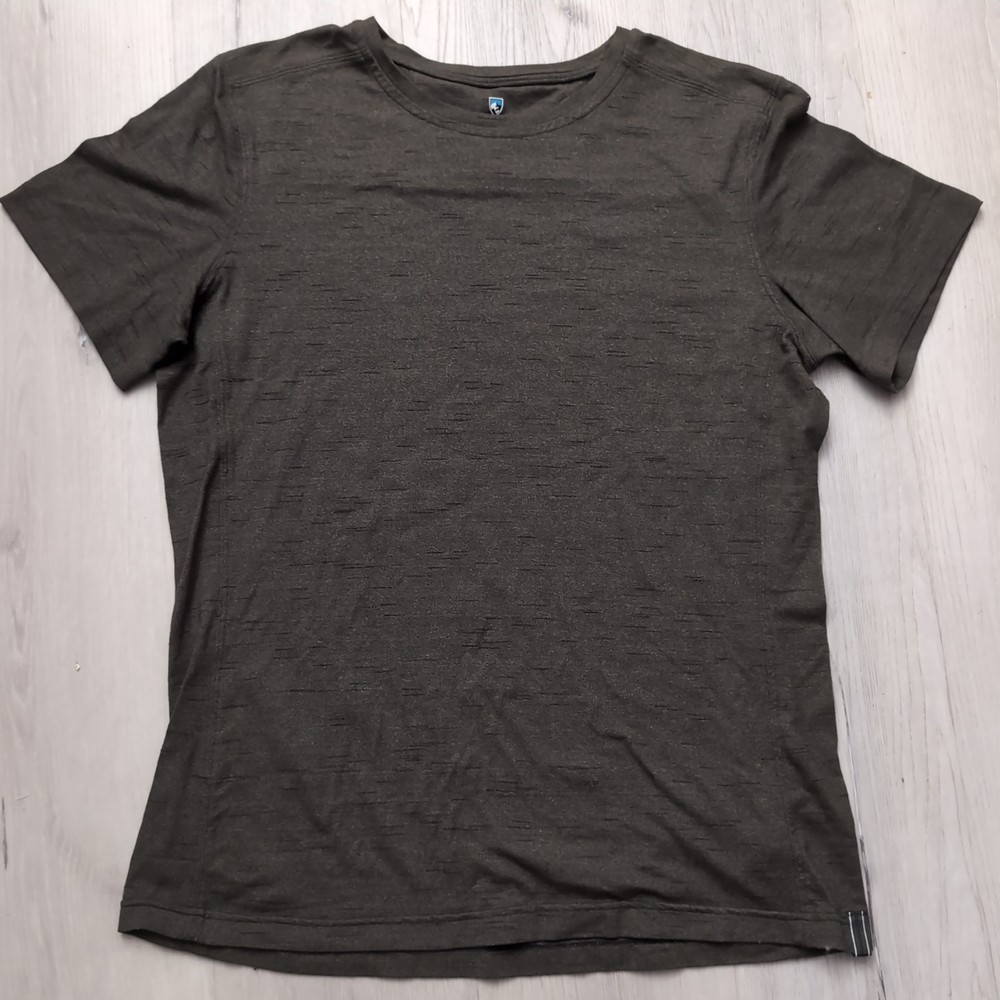 KUHL Superair T Shirt Mens Medium Charcoal Gray Tapered Fit Short Sleeve