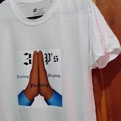3Ps Praying Hands Tee Hanes ComfortSoft Mens Small White Crew Neck Short Sleeve