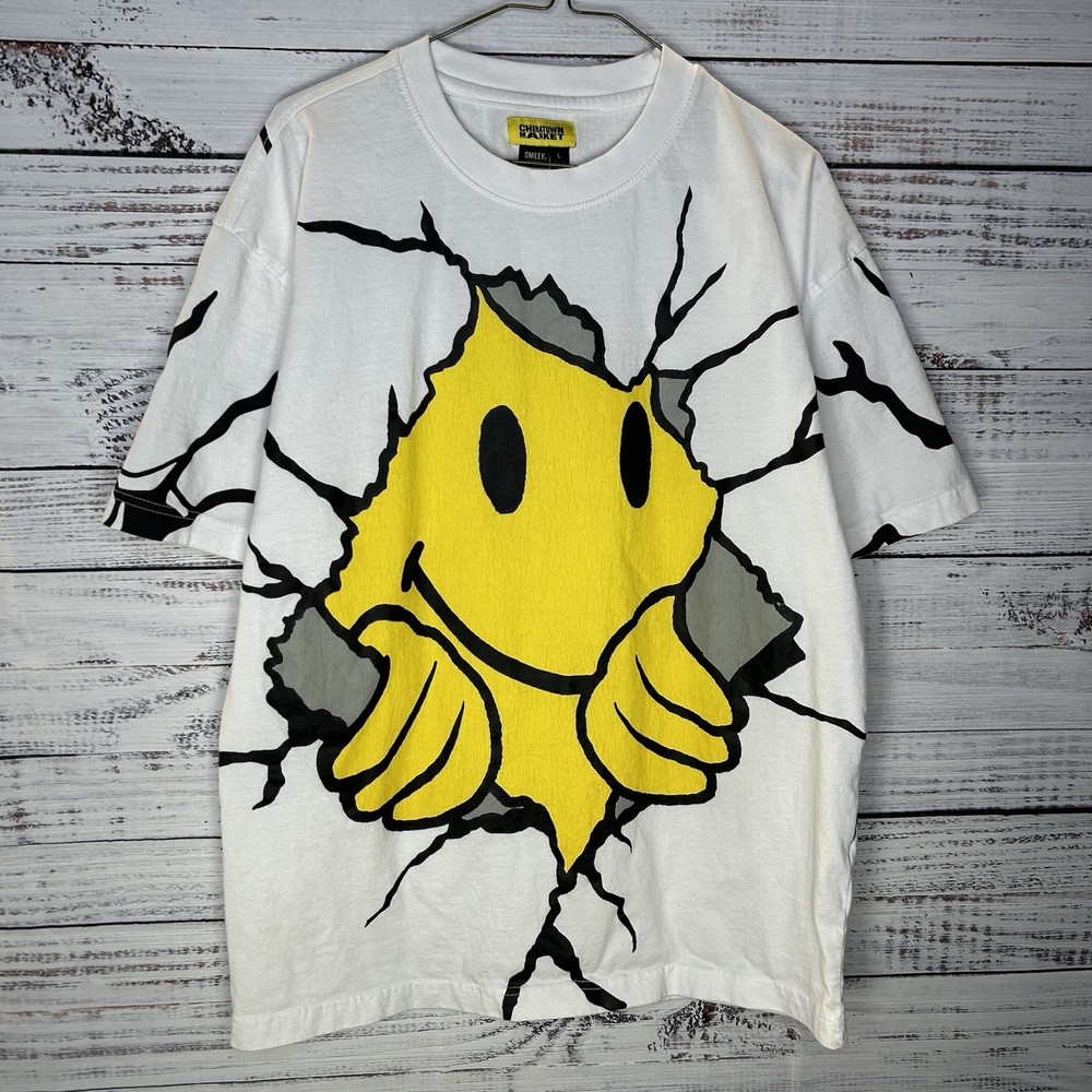 Chinatown Market x Smiley All Over Print AOP Graphic T-Shirt White Men’s Large