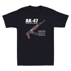 AK-47 Assault Rifle Russian AK Kalashnikov Cutaway Diagram Vintage Men’s T-Shirt