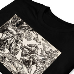 Temptation of Christ T Shirt Vintage Biblical Engraving Religious Art Tee