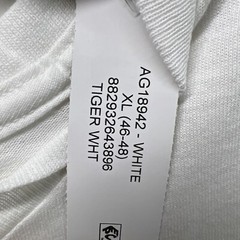 White Tiger T-Shirt Men’s Size XL ODM White Short Sleeve Big Face Cotton NWT