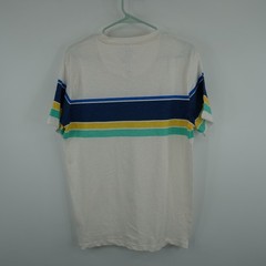 Denim & Flower Pocket T-Shirt Mens Medium White Striped Short Sleeve NWT