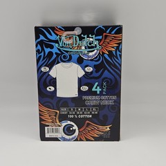 4 Pack VON DUTCH White Cotton Crew Neck T-Shirt Set Men’s S M L