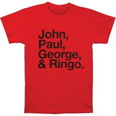 Men’s Beatles John, Paul, George & Ringo T-shirt Large Red