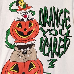 Vintage Looney Tunes Orange You Scared 1998 Graphic Tee Single Stitch Rare Size