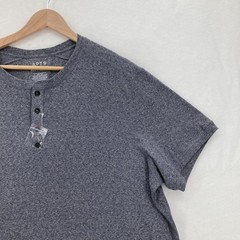 APT.9 Shirt Mens 2XL Gray Heather Premier Flex Short Sleeve Henley Tee Stretch