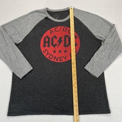 AC/DC Sydney AU Shirt Mens XL Gray Long Sleeve Raglan Graphic Rock Band Tee