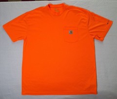 Carhartt Bright Orange Polyester T-shirt W/ Pocket Size XL