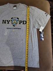 NYPD Mens Shirt Large Gray Honor Remember Cotton Officially License NOS NWT XL