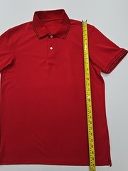 Uniqlo Mens Polo Shirt Red Breathable Pique Regular Fit Size M – Button Up