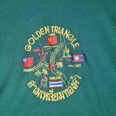 2x Golden Triangle XL Men’s T Shirt, China, Laos, Myanmar, Thailand Embroidered