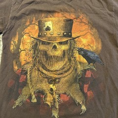 Vintage Scarecrow Horror Graphic Print Halloween Children Of The Corn Shirt Med