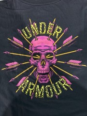 RARE Under Armour UA Size Large Pink Skull Arrows Men’s T-shirt Black