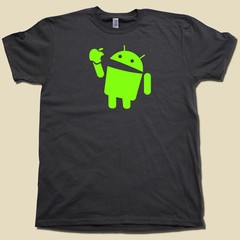 Android Eats Apple Super Soft Cotton T-Shirt FUNNY & Nerdy computer geek TSHIRT!