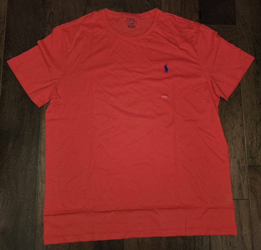 NWOT Polo Ralph Lauren Men’s Red Crewneck Navy Blue Pony T-Shirt