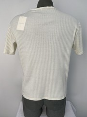 Knickerbocker Mens T-Shirt Milk White Size L Rib Pocket Short Sleeve Jersey