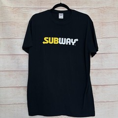 Subway Sandwich Black Logo Jerzees DriPower Short Sleeve Work T Shirt Men’s M
