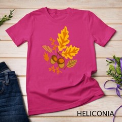 Autumn Leaves and Acorns Fall for Women Thanksgiving Cute Unisex T-shirt