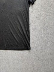 Alfani Men T Shirt L Black Henley Neck Short Sleeve Stretch Pullover Casual Tee
