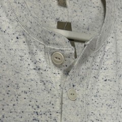 J.Crew Long Sleeve Henley Shirt Gray Blue Speckled Marl Cotton Size L NWT